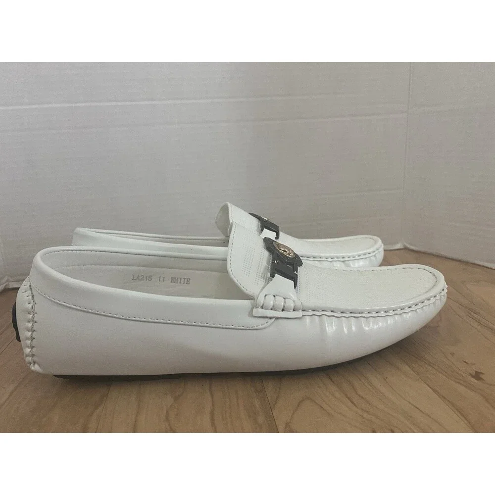 Terroni Italian Design White Mens loafers. Size 11. In Excellent Shape. No Box.